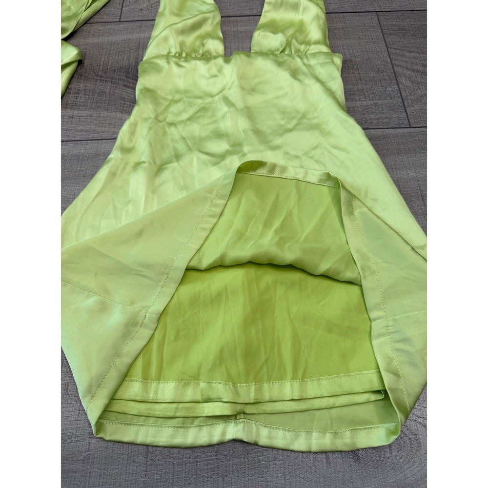 Princess Polly Lime Green Satin Halter Mini Dress - Picture 8 of 8